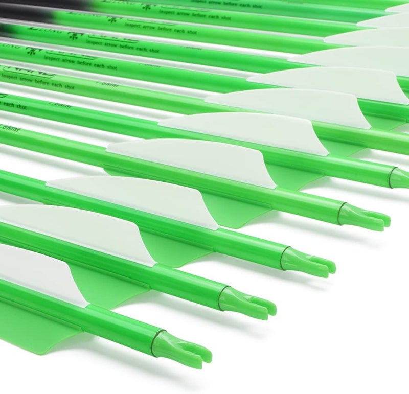 TY Archery Carbon Arrow Archery 26 28 30inch Hunting Target Practice Arrows for Compound & Recurve Bow Spine 500 with Removable Tips (Pack of 12) - Image 4